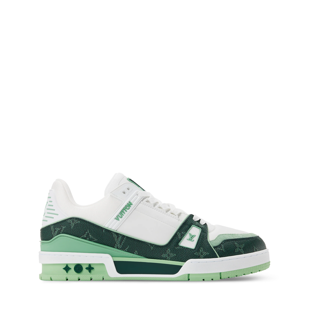 Louis Vuitton LV Trainer Sneaker Denim Monogram green