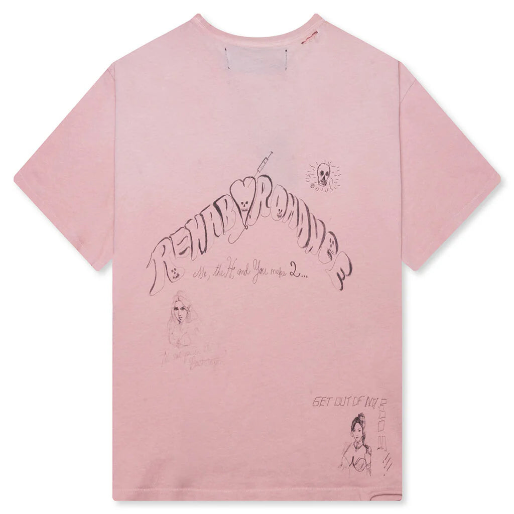 Rehab Romance Pocket Tee Pink