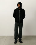 TEXTURED ZIP HOODED SWEATER