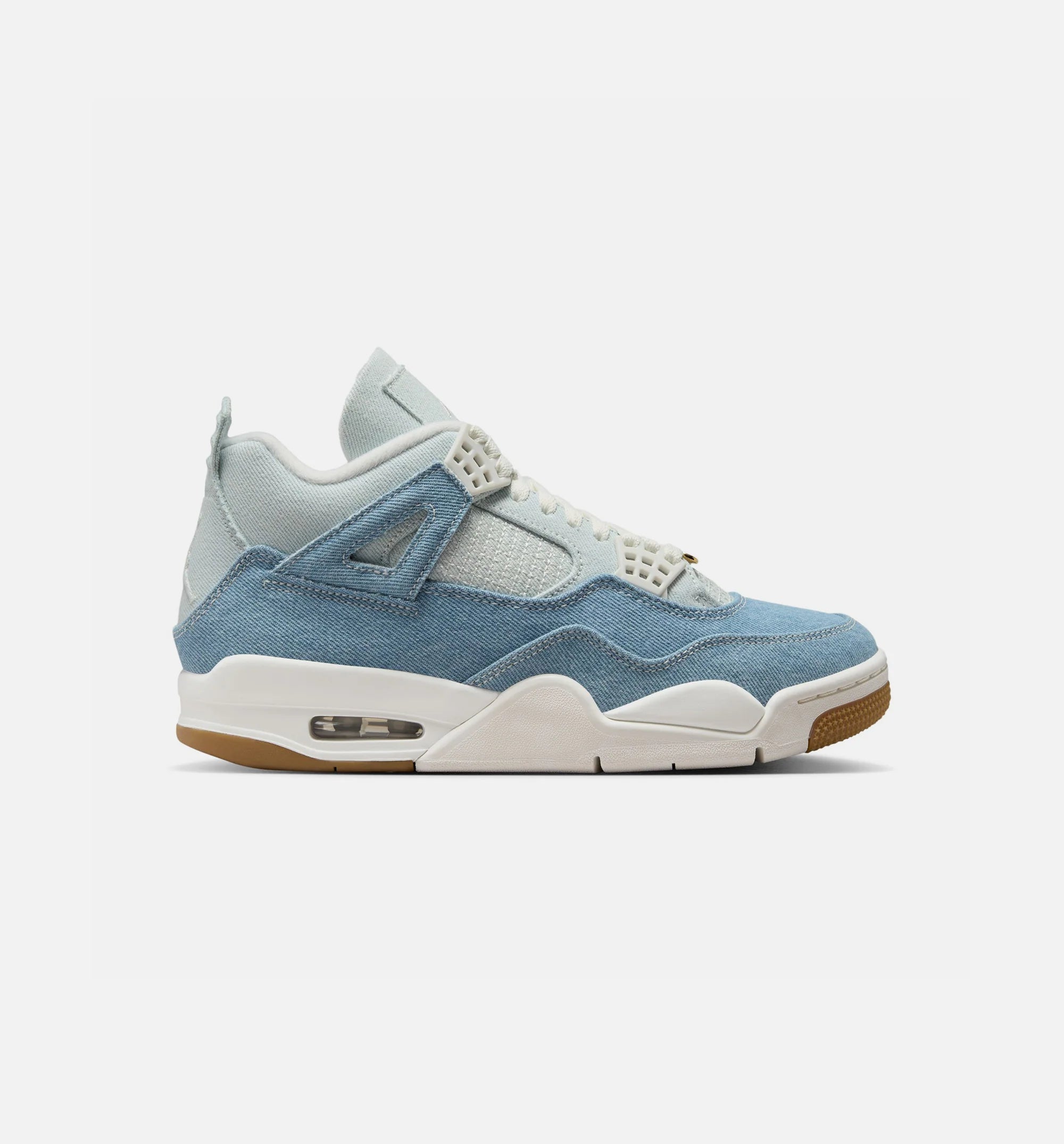 Air Jordan 4 Retro Worn Blue Womens Lifestyle Shoe Sail Sail Gum Light Brown Worn Blue