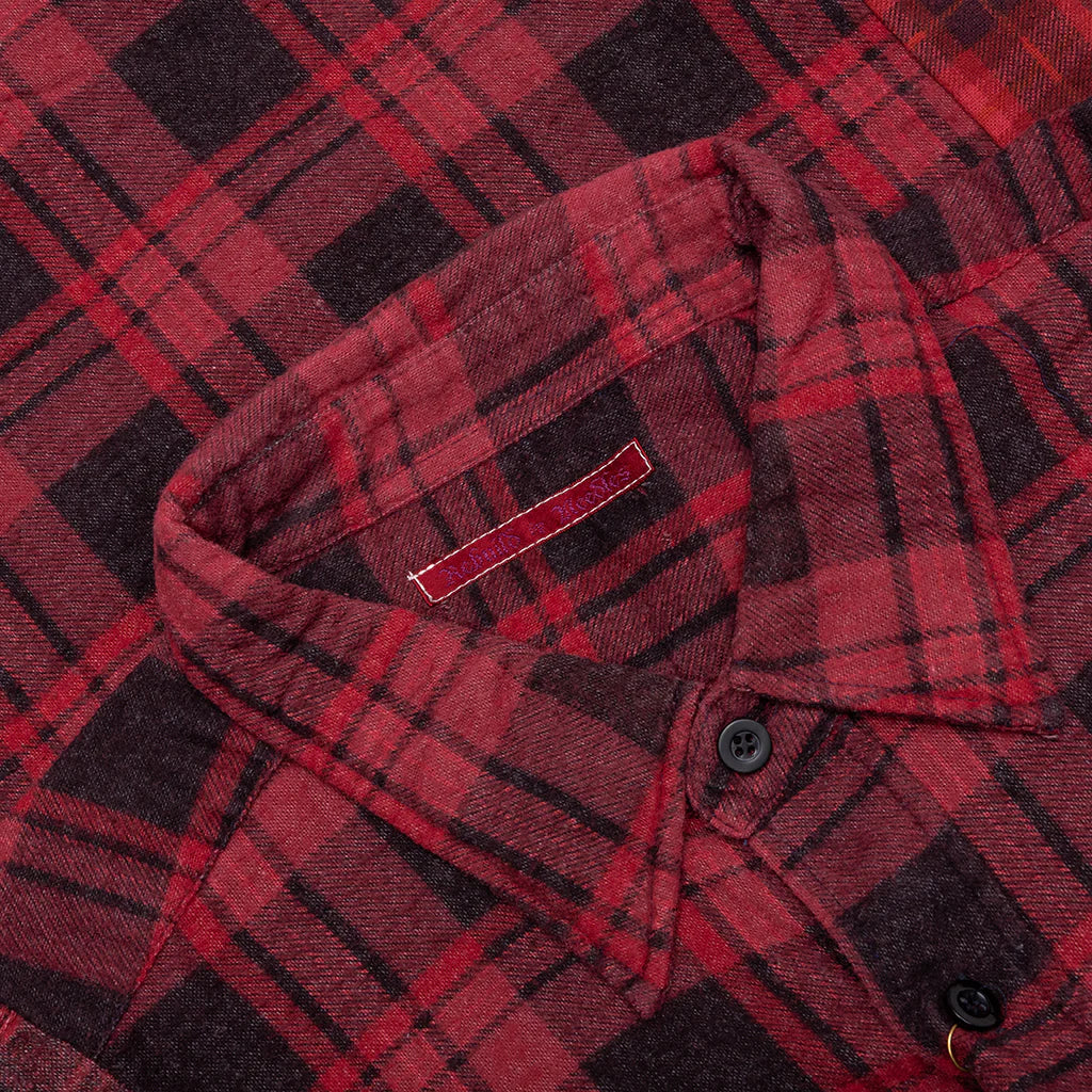 Over Dye 7 Cuts Wide Shirt Red