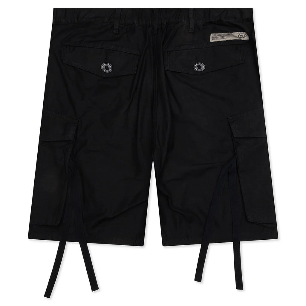 Wide Cargo Shorts Pants Black