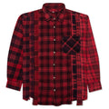 Flannel Shirt 7 Cuts Shirt Over Dye Red