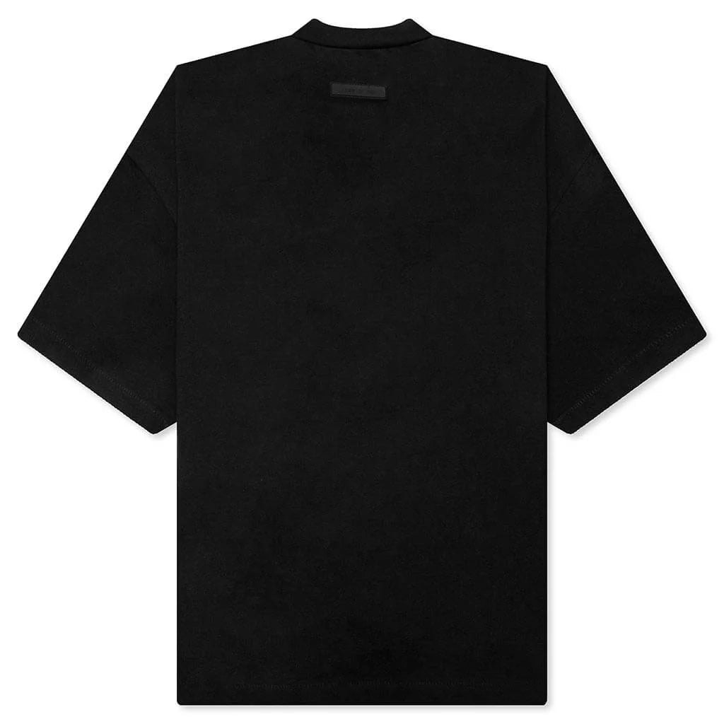 Heavy Jersey Crewneck T Shirt Jet Black