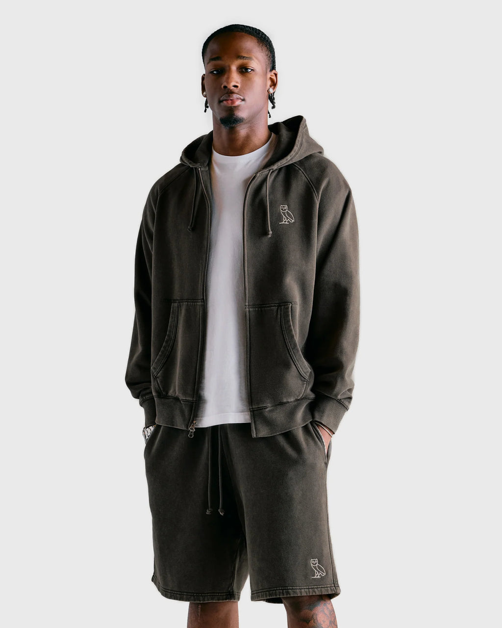 Muskoka Raglan Full Zip Hoodie Deep Olive