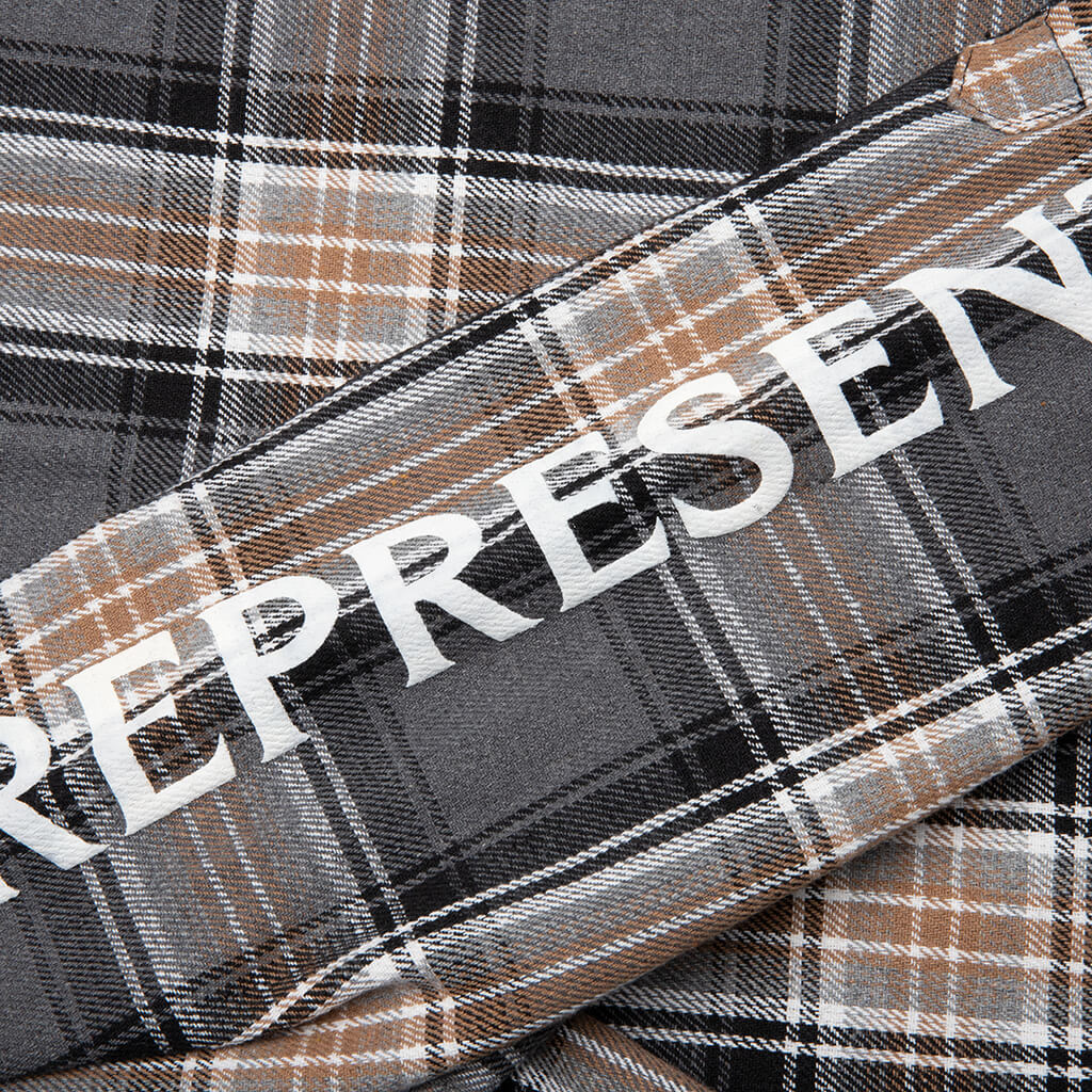 Quilted Flannel Shirt Grey Check