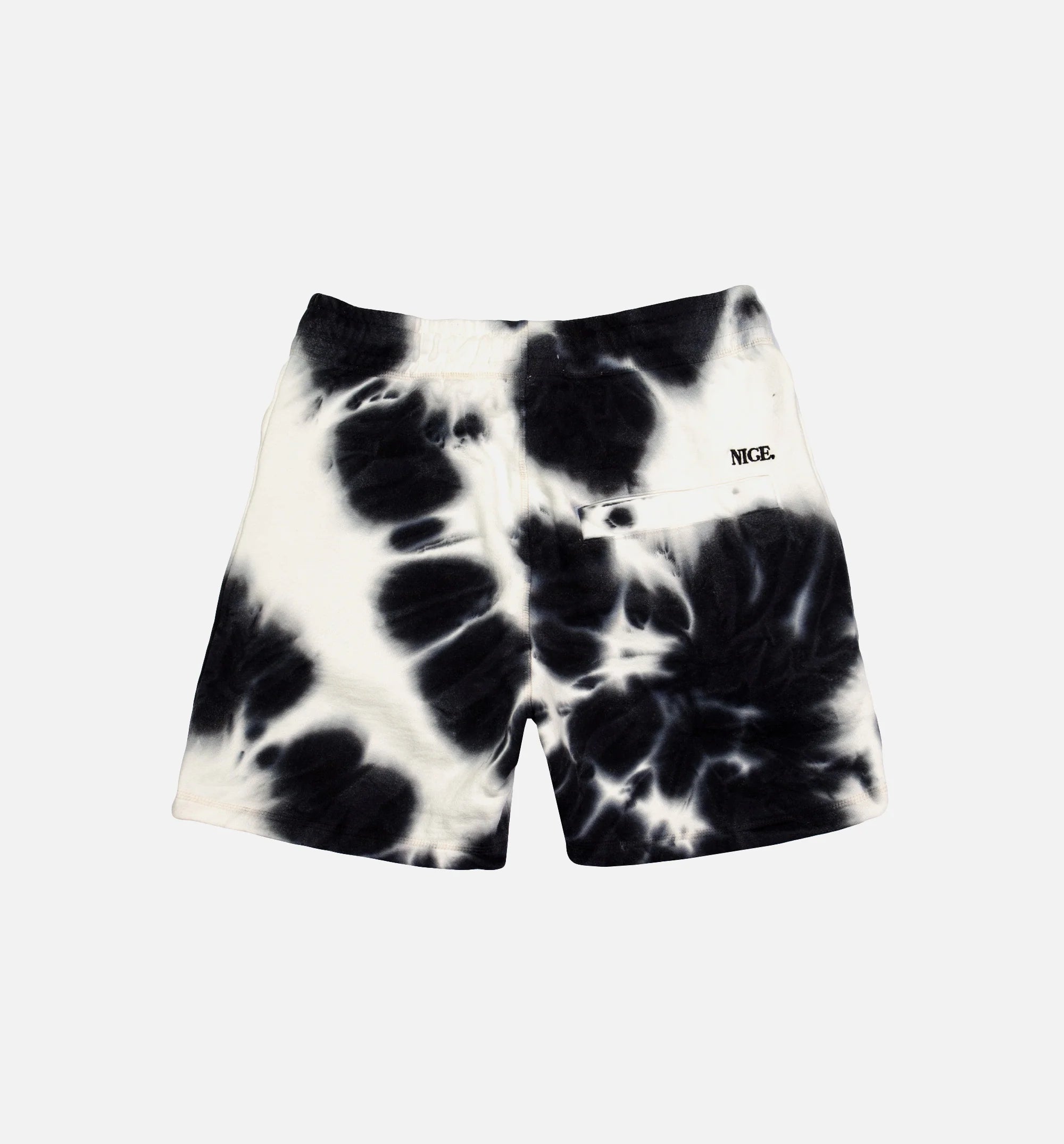 Nice Day Tie Dye Fleece Shorts Mens Shorts Black White