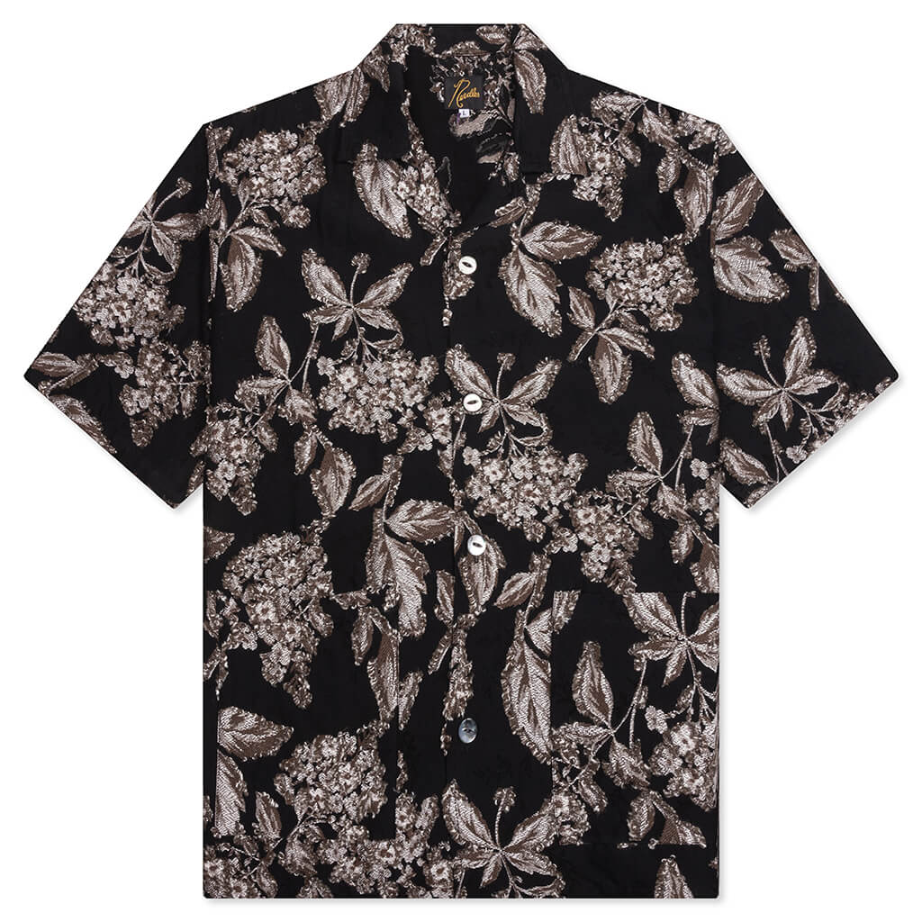 Flower Cut Cabana Shirt Black