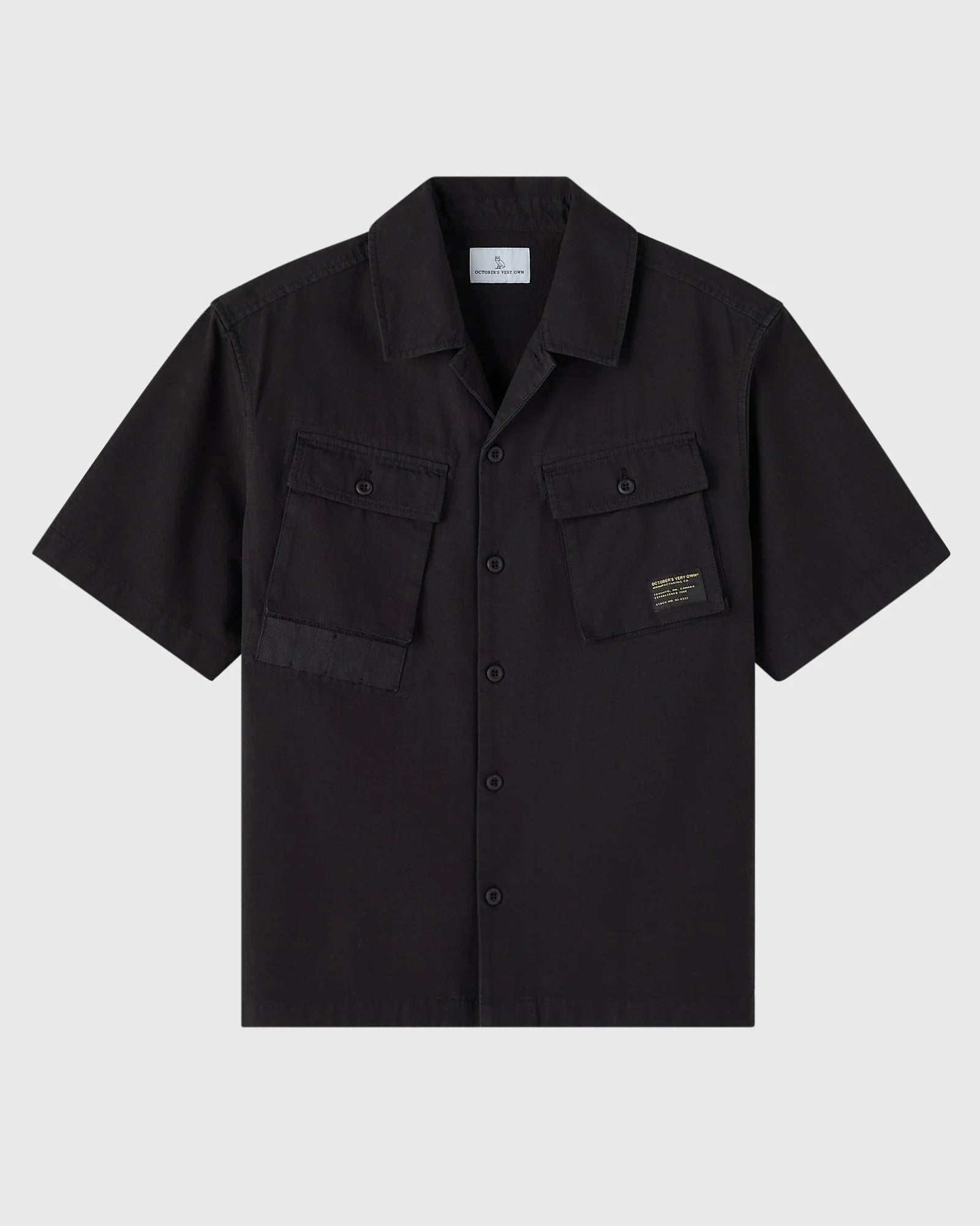 Linen Ripstop Camp Shirt Black