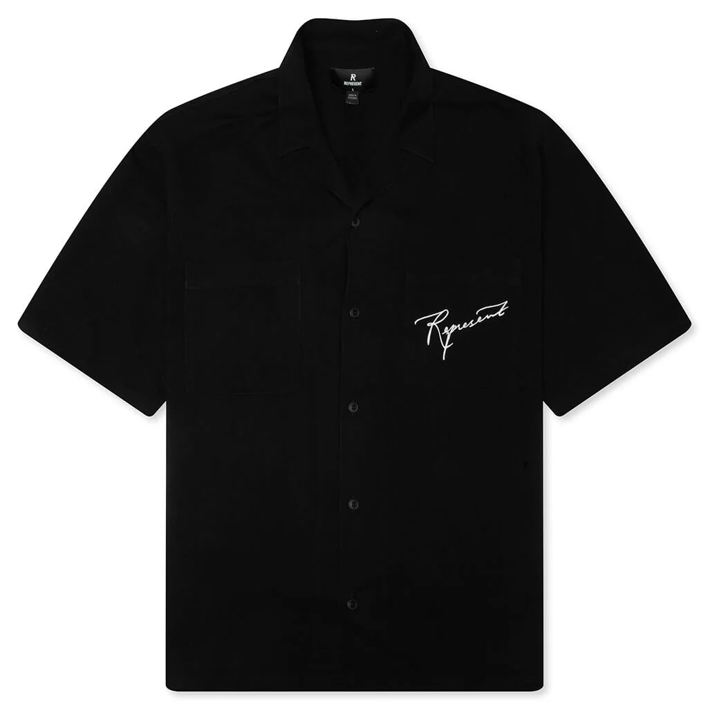 Love And Kisses Resort Shirt Jet Black