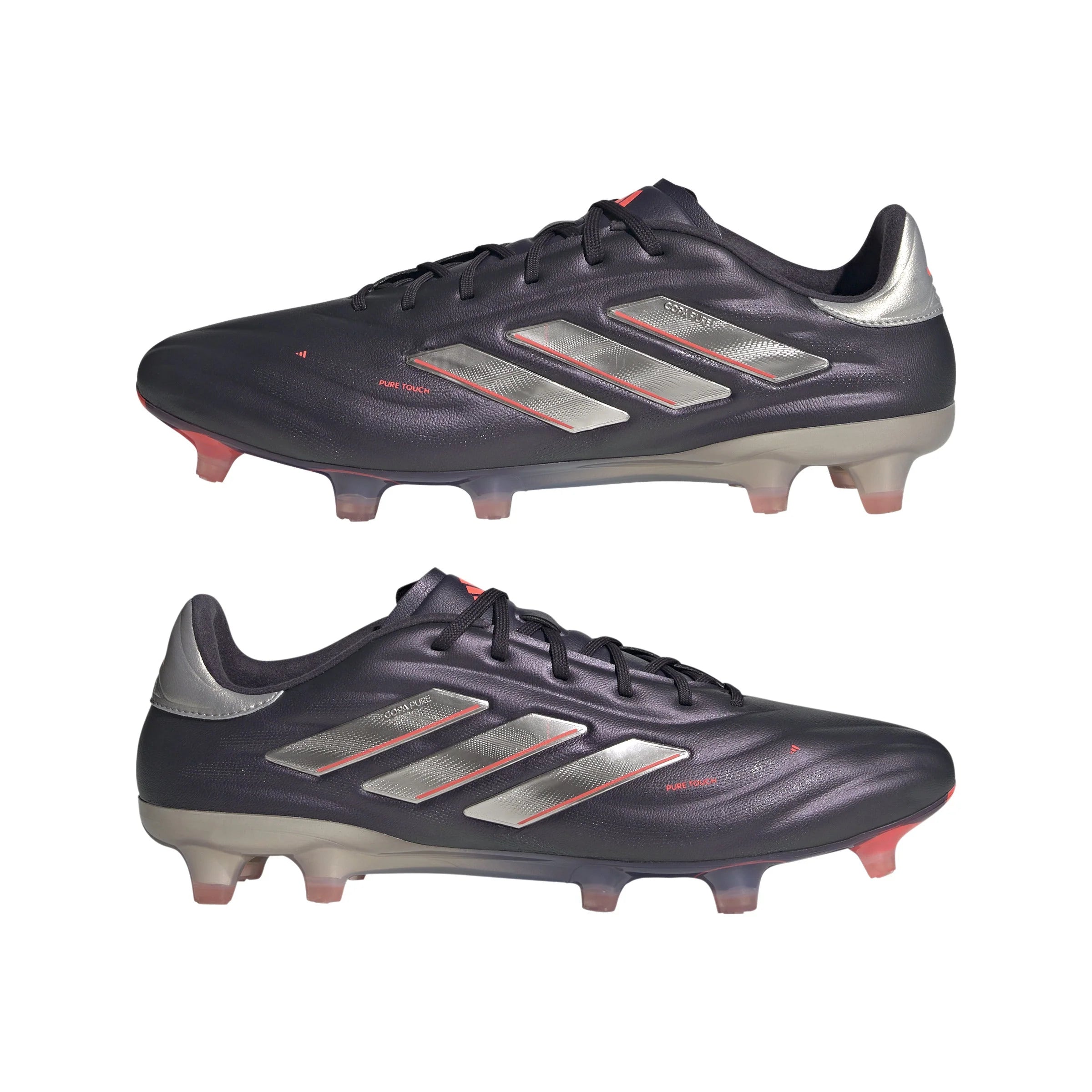 adidas Copa Pure 2 Elite Firm Ground Soccer Cleats Black Platin Metallic Turbo