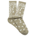 Bandana Jacquard Sock Khaki White