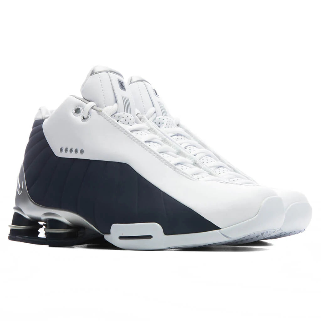 Shox BB4 Olympic White Midnight Navy Metallic Silver