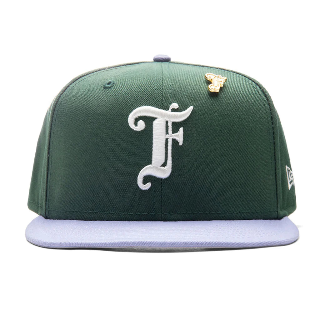 Feature x New Era Old English F Snapback Hat w Pin Cilantro Lavender