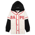 Kids Bape Logo Layered Baseball Sweatshirt Ivory