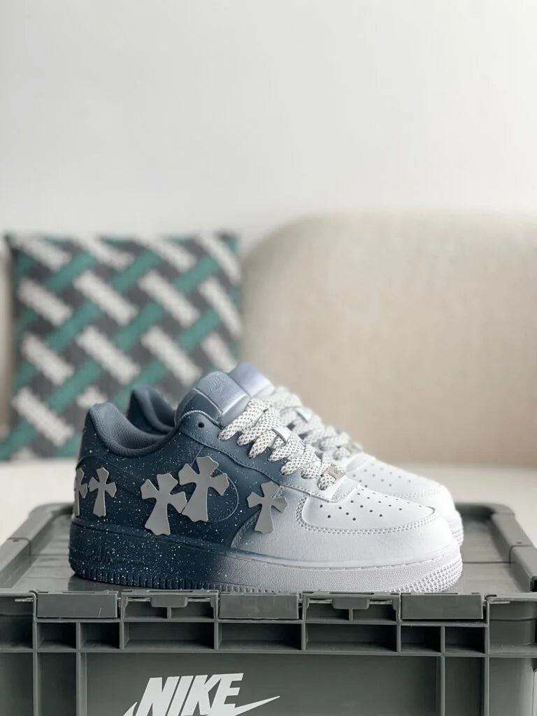 Chrome Hearts x Nike Air Force 1 Grey White Sneakers
