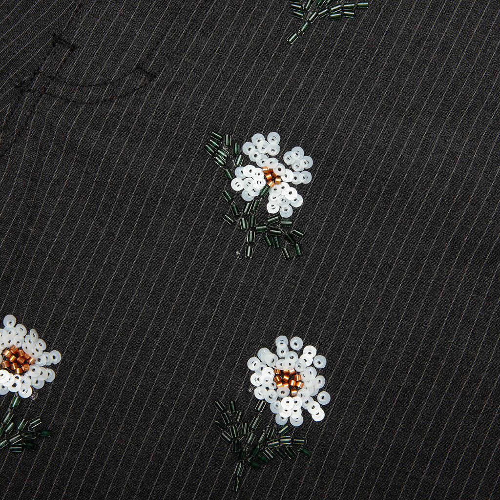 Flowers Beaded Pant Black