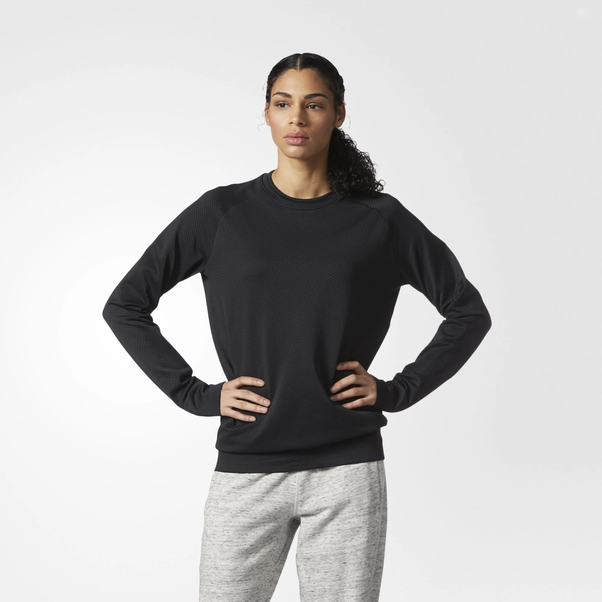 adidas Athletics X Reigning Champ Primeknit Crew Sweatshirt Womens Black