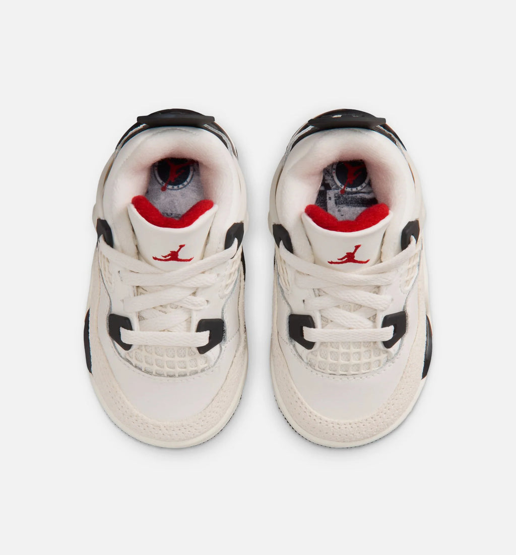 Air Jordan 4 Retro Flight Club Infant Toddler Lifestyle Shoe Sail Black University Red Free Shipping