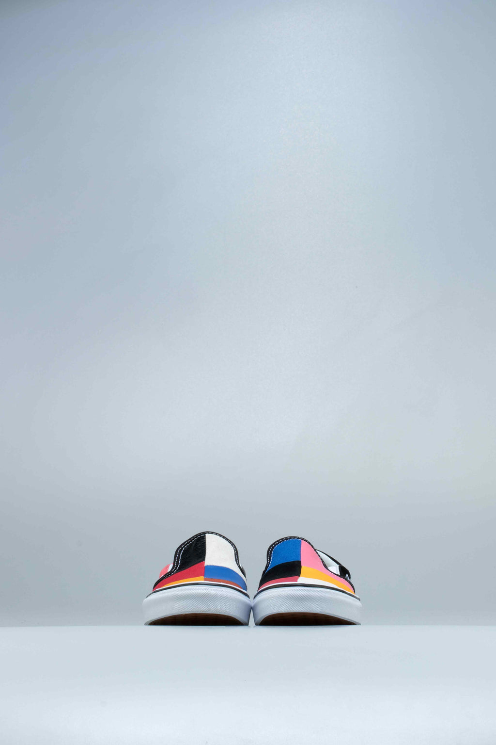 Slip On Patchwork Mens Shoe Multi White