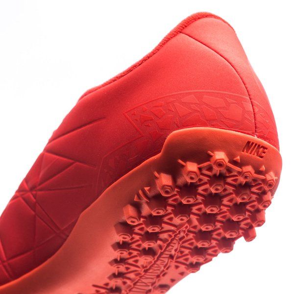 Nike Junior HyperVenom Phelon II TF Tuft Soccer Cleats Bright Crimson Orange