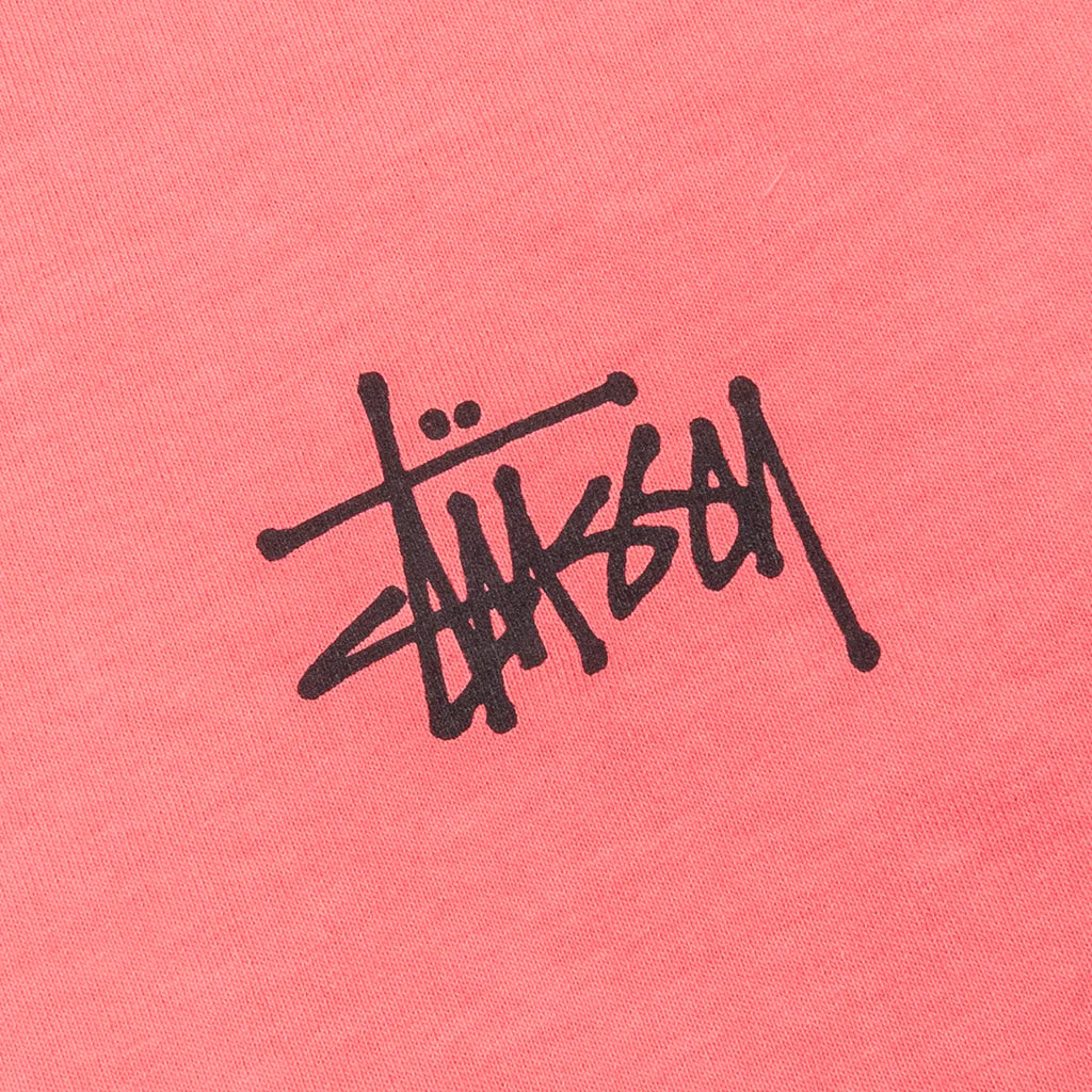 Basic Stussy Pigment Dyed L S Tee Coral