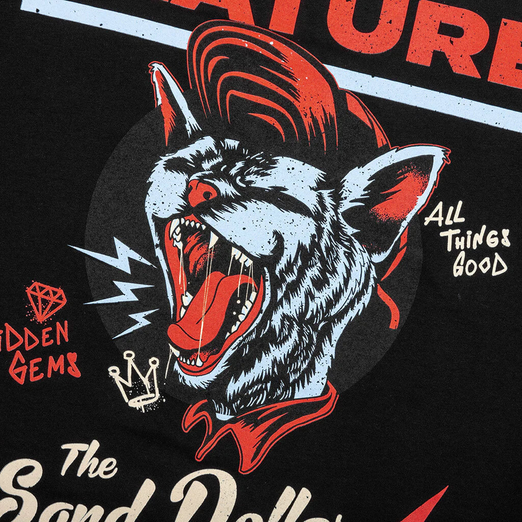 Feature x Sand Dollar Black Cat Tee Black