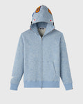 BAPE Neon 1st Camo Shark Full Zip Hoodie Light Indigo