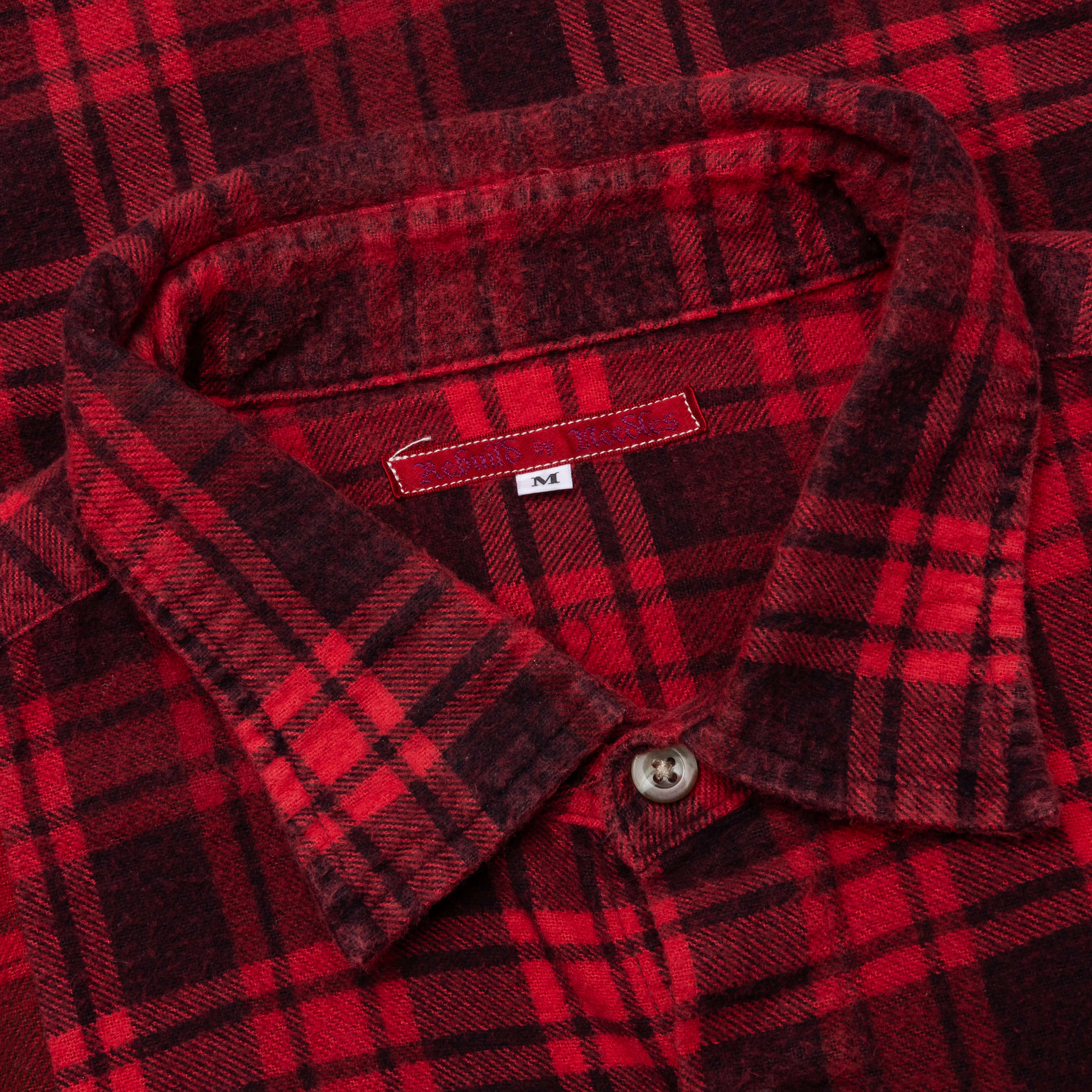 Flannel Shirt 7 Cuts Shirt Over Dye Red