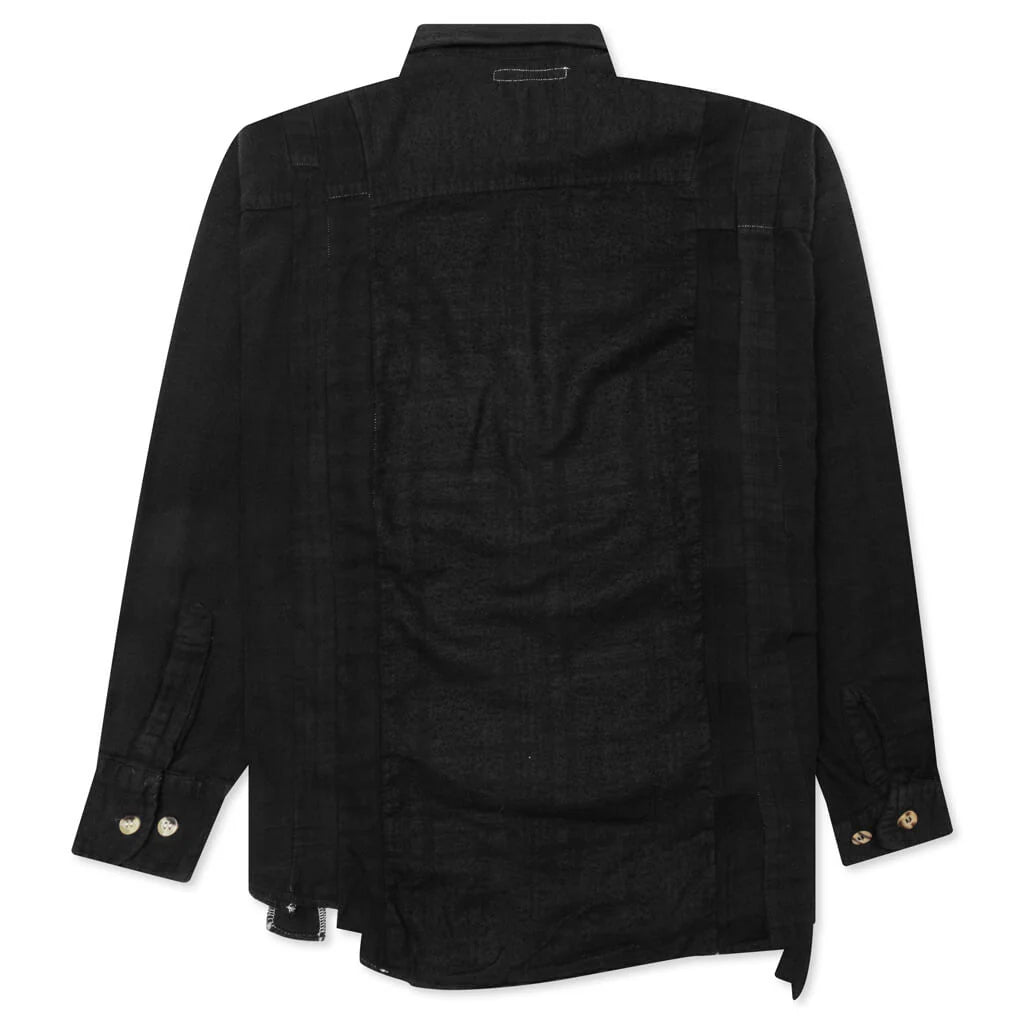 Flannel Shirt 7 Cuts Shirt Over Dye Black