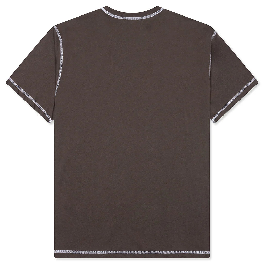 Wordmark Reverse Stitched T Shirt Brown