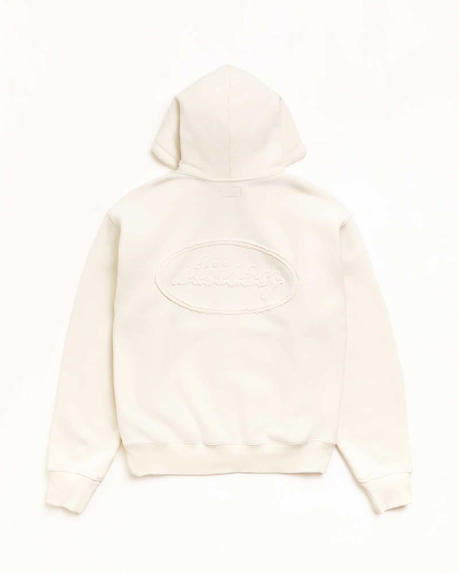CURSIVE APPLIQUE ZIP HOODIE
