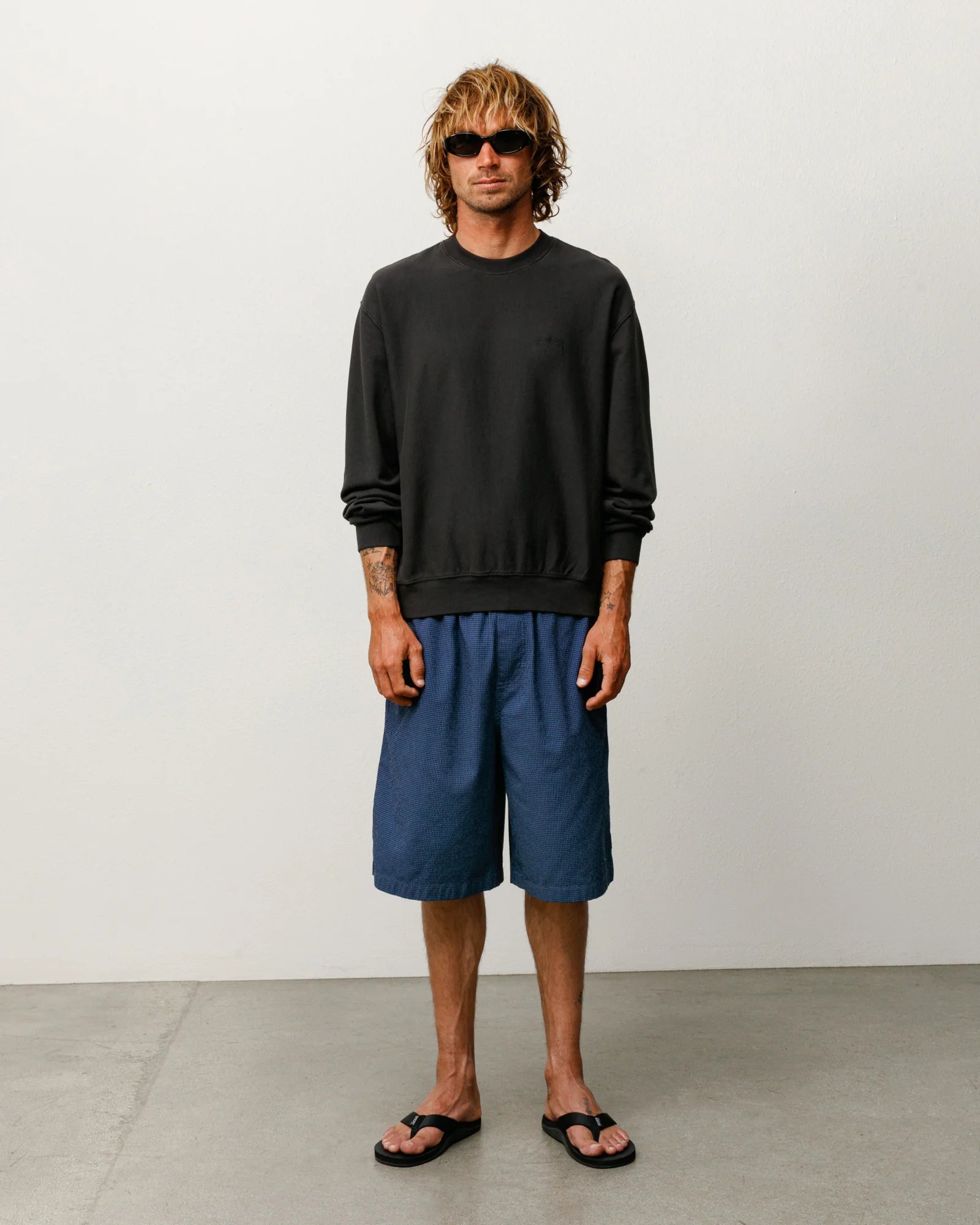 BAGGY SEERSUCKER BEACH SHORT