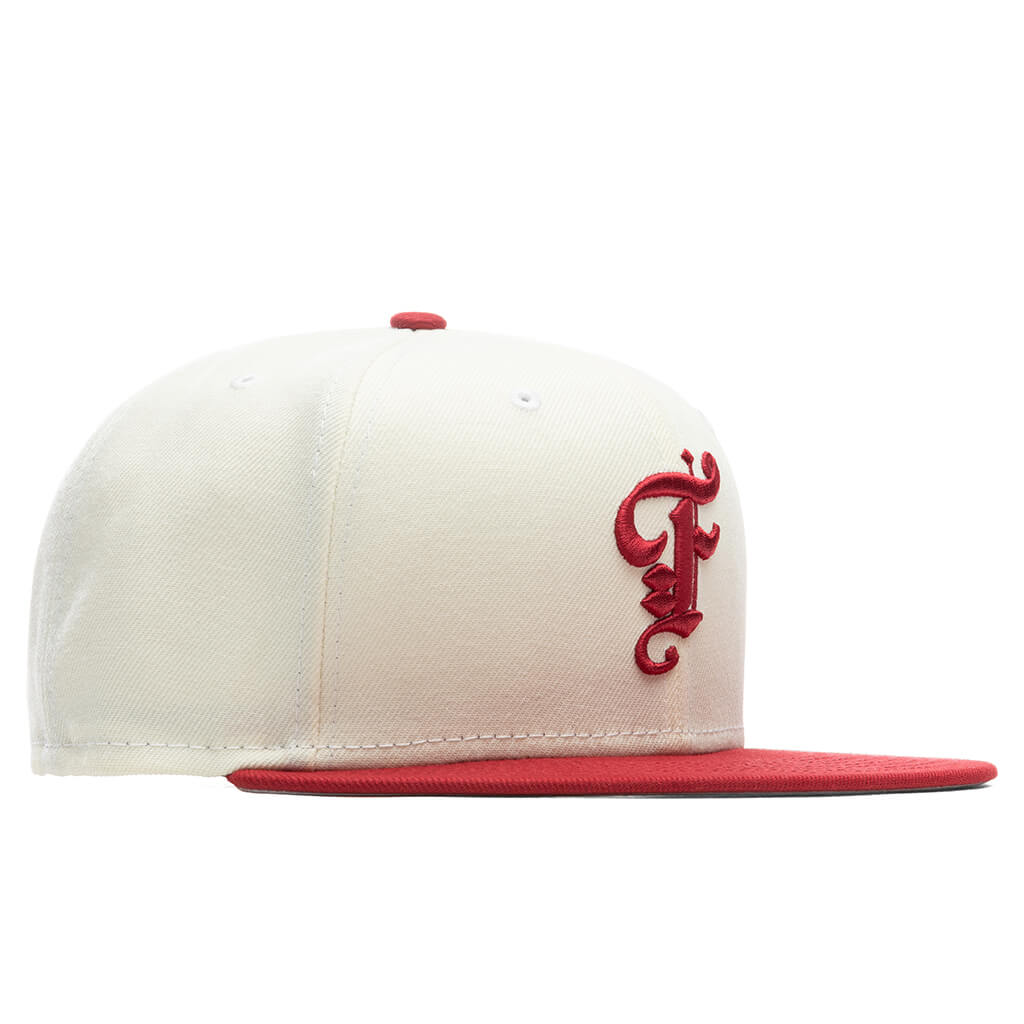 Feature x New Era OE Fitted Cap Off White Pinot Red