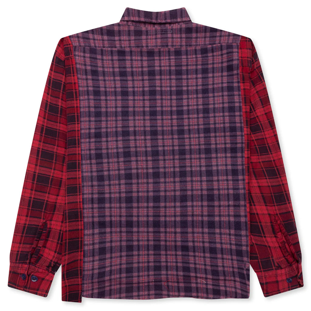 Over Dyed Ribbon Wide Shirt Red