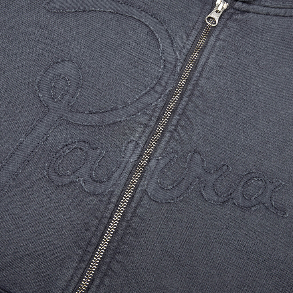 Not Fade Away Zip Hooded Sweatshirt Washed Dark Grey
