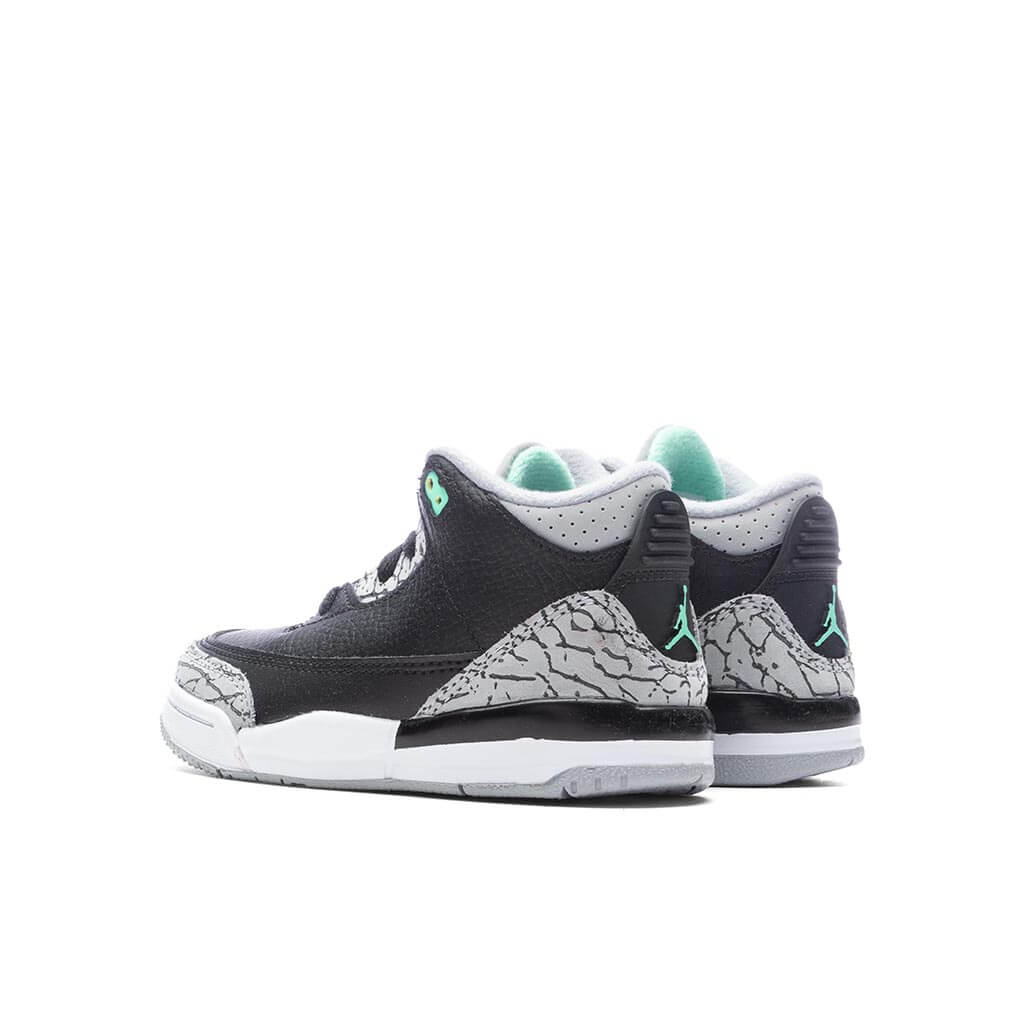 Air Jordan 3 Retro Green Glow TD Black Green Glow Wolf Grey