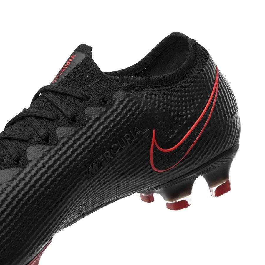 Nike Mercurial Vapor 13 Elite FG Firm Ground Mens Soccer Cleats Black Chile Red Dark Smoke Grey Chile Red