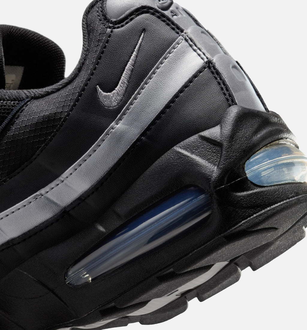 Air Max 95 Big Bubble OG Reflective Accents Mens Lifestyle Shoe Black Black White Metallic Silver