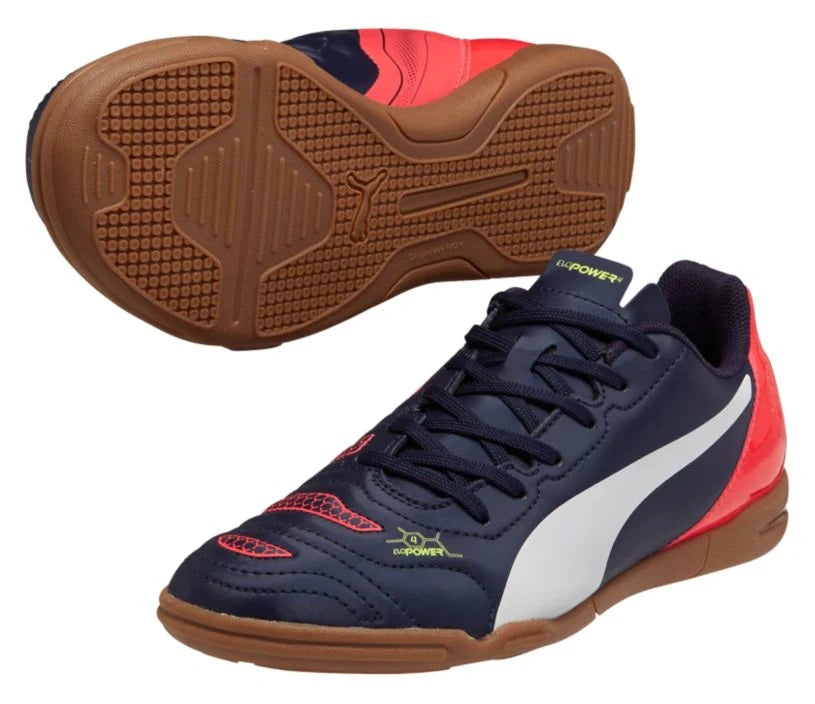 PUMA Evopower 42 IT JR Indoor Youth Soccer Shoes Peacoat White