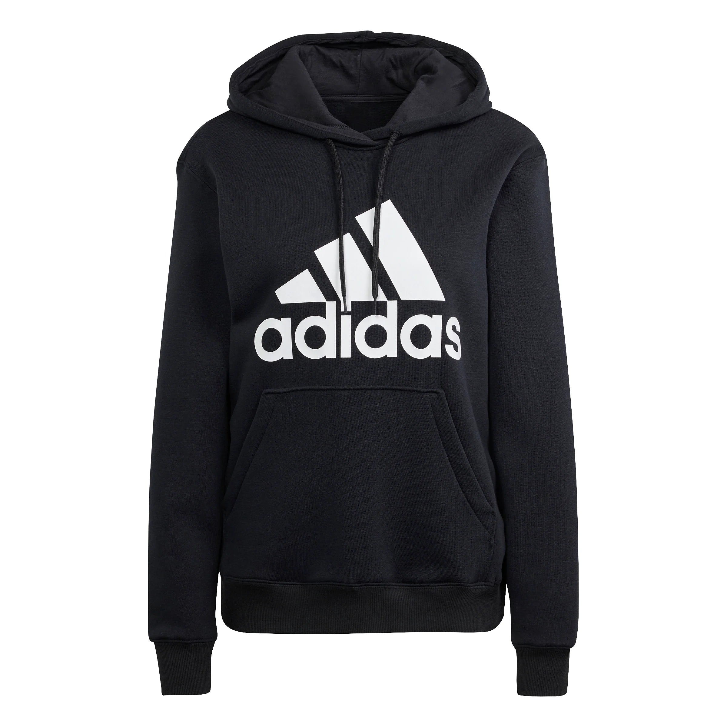adidas Essentials Big Logo Regular Fleece Womens Hoodies Black White