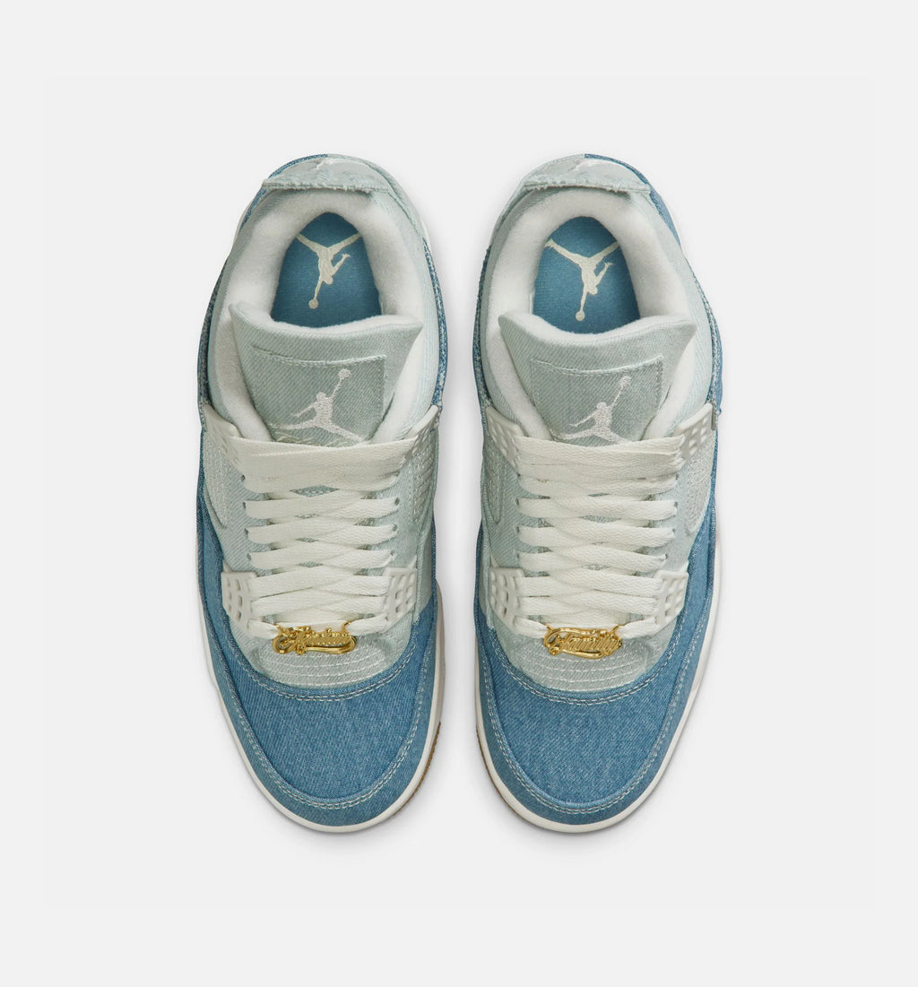 Air Jordan 4 Retro Worn Blue Womens Lifestyle Shoe Sail Sail Gum Light Brown Worn Blue