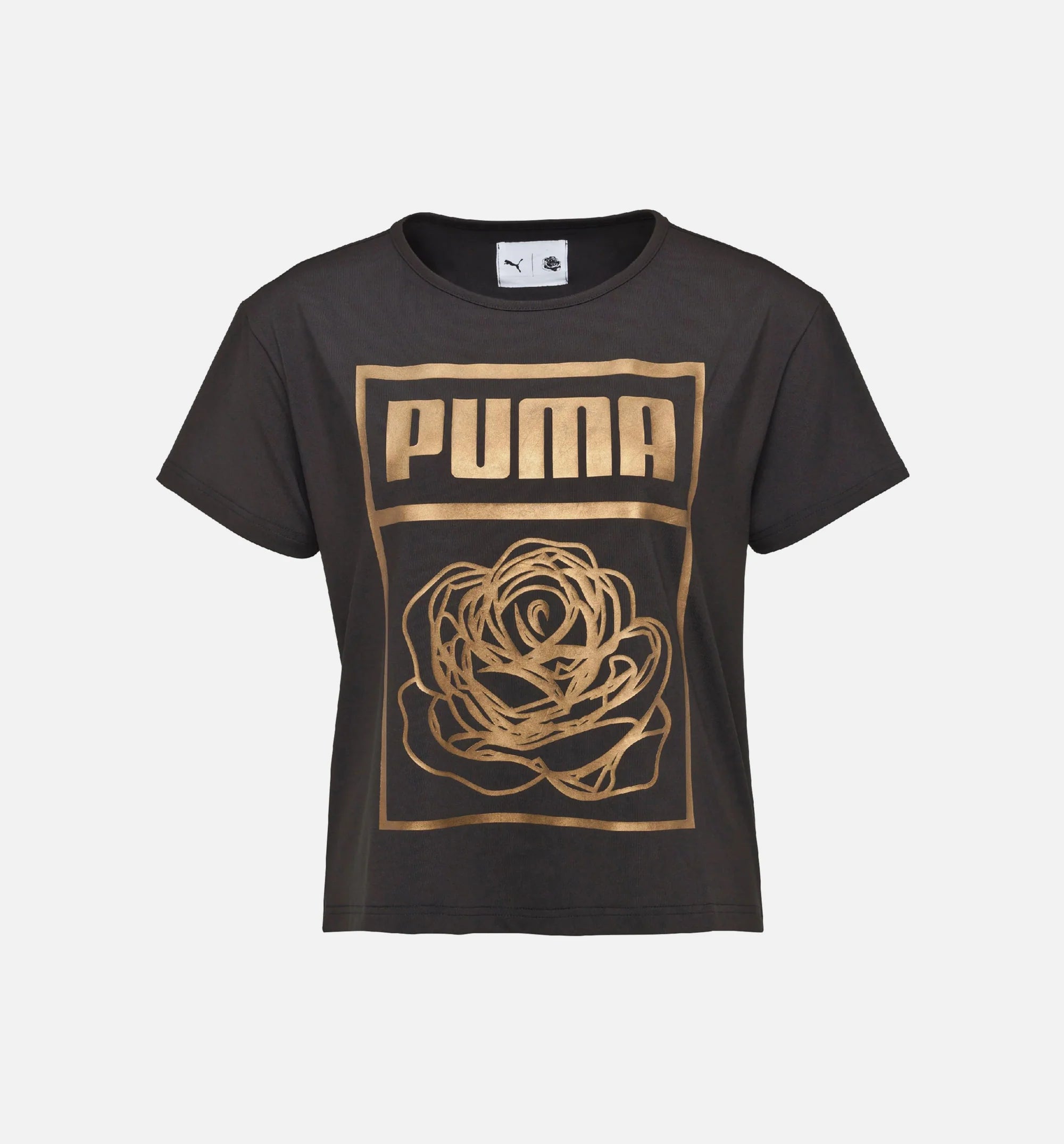 Puma X Careaux Logo Tee Womens Puma Black Rose Gold