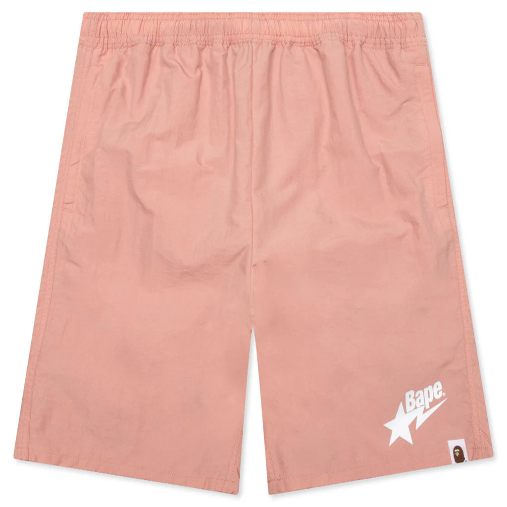 Bape Sta Logo Beach Shorts Pink