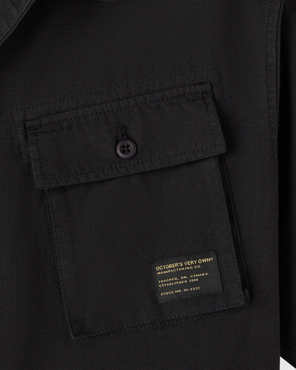 Linen Ripstop Camp Shirt Black