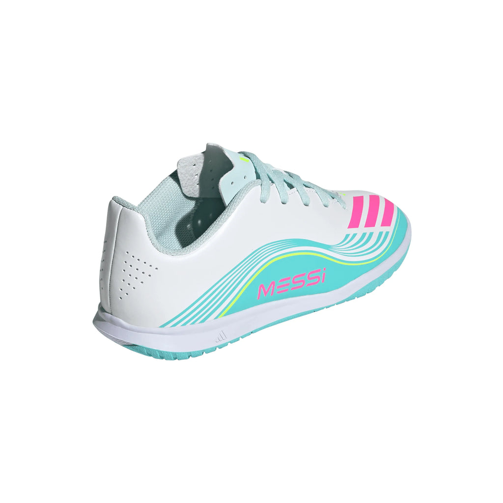 adidas F50 Messi Club IN Indoor Youth Soccer Shoes White Pink Aqua
