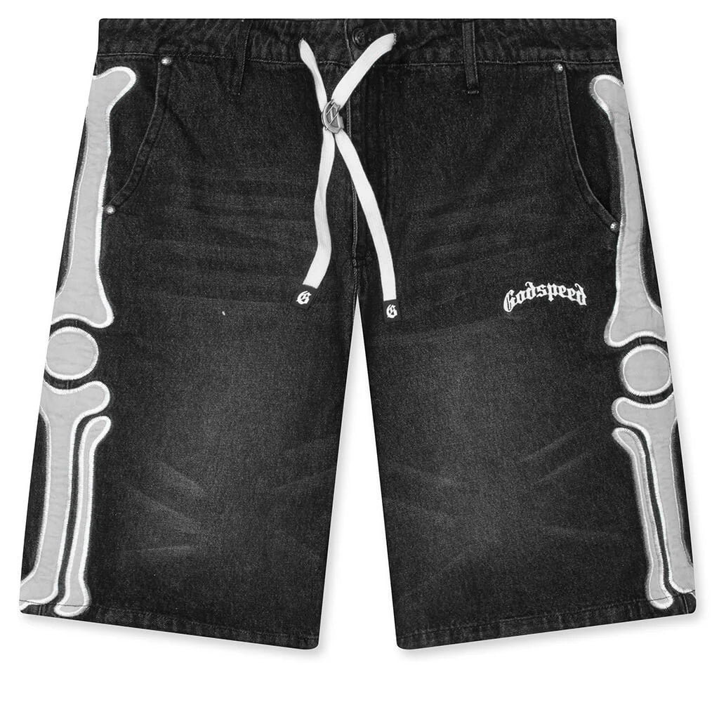 Femur Denim Shorts Black