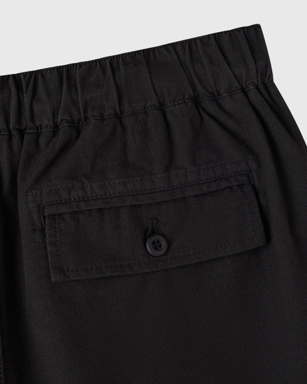 Linen Ripstop Cargo Short Black