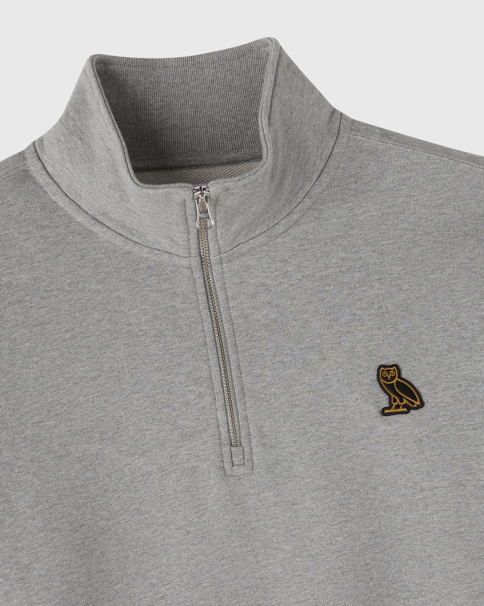 Classic Quarter Zip Mockneck Sweatshirt Heather Grey