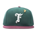 Feature x New Era Old English F Snapback Hat w Pin Dark Green Maroon